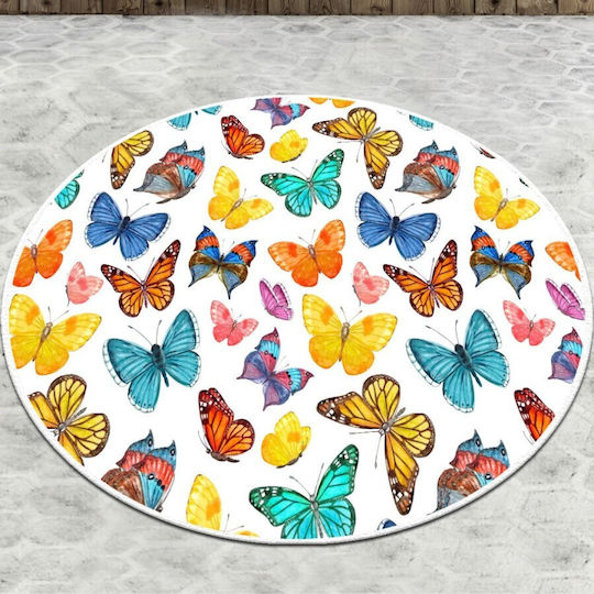 Chilai Home Antiderapant Covoraș de Baie Rotund Butterfly Φ140cm