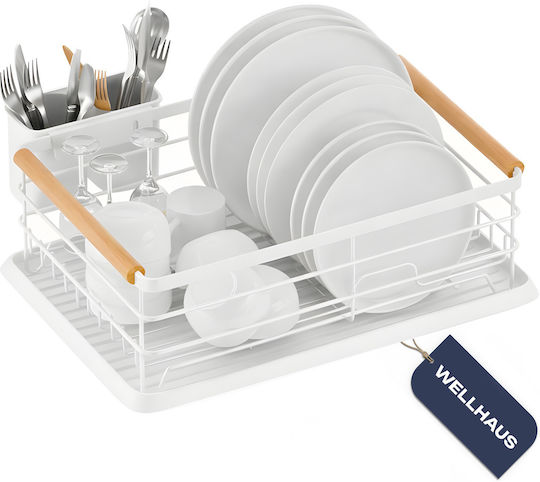 Wellhaus Στραγγιστήρι Νεροχύτη Μεταλλικό Λευκό 43x30.5x14cm