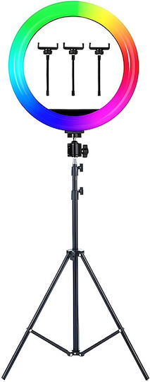 Green Lyca RGB Ring Light 35.56cm και Βάση για Κινητό
