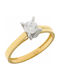 Mertzios.gr Single Stone Ring in 9K Gold with Zircon