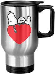 Κούπα Θερμός Snoopy 450ml Ασημί