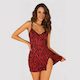 Babydoll și String Tiger Modern Ocean Roșu