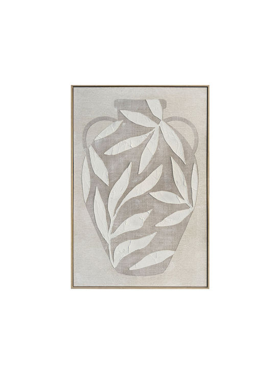 Inthebox Husk Decorative Painting Frame 82.6x4.3x122.6cm Canvas Beige White Ps 034666