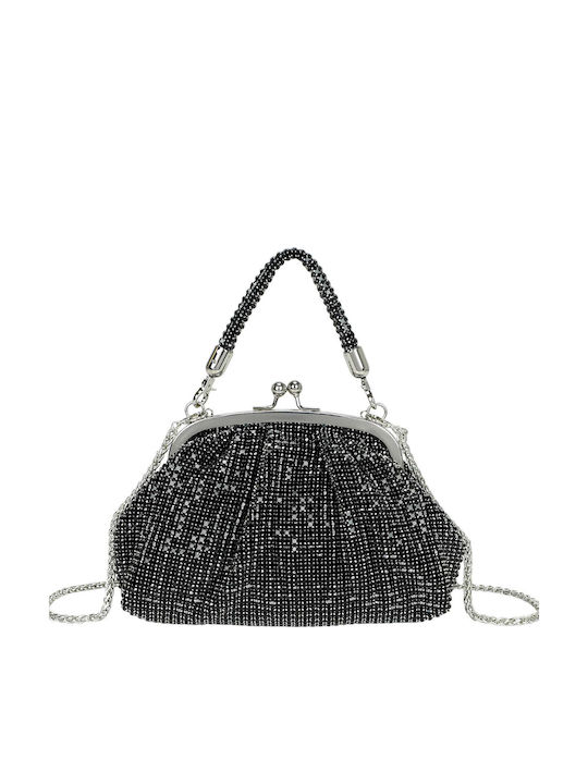 Gallantry Damen Retro Perlen Abend Clutch Tasche Schnappverschluss Schwarze