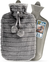 Orion Hot Water Bottle in Gray color with Cover Neck 36x20cm 2000ml