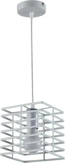 Stimeno Pendant Light White Grid 16x16x124cm