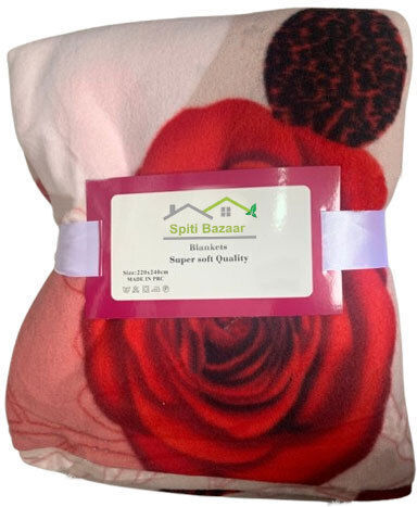 SpitiBazaar Pătură Fleece Extra-dublă 220x240cm Pink With Red