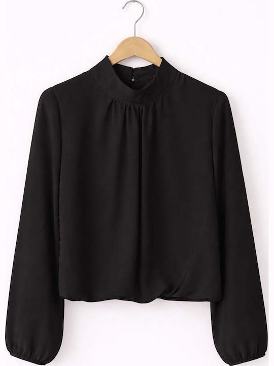 Bluza Damă Mânecă Lungă Neagră