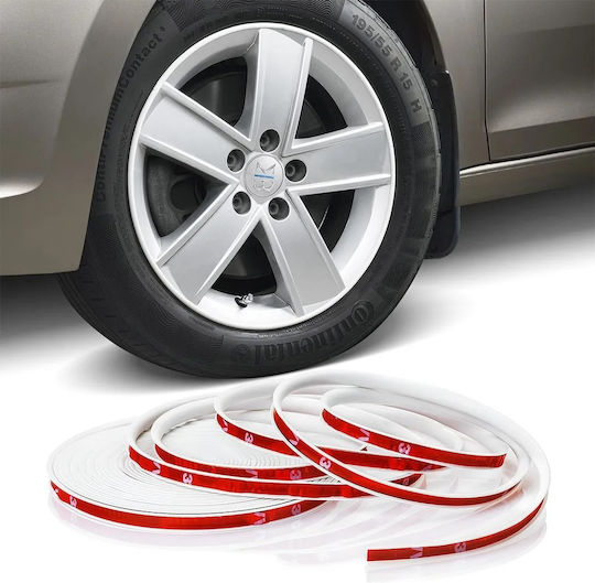 Protective Decorative Rim Rings Adhesive Made Flexible Plastic White