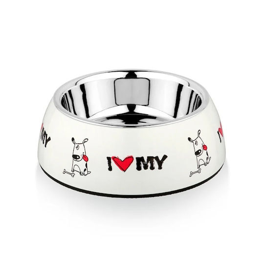 SW Bowl Неръждаем Купа Храна & Вода за Куче & Котка 14см в Бял Цвят