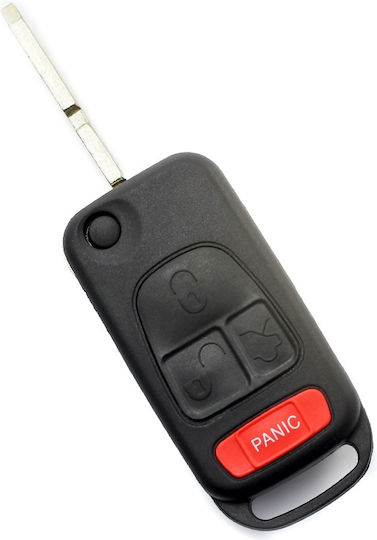 Mercedes Benz Husa Pentru Cheie Auto Cu 3 Butoane Pliante Buton Panica Lama Cu 4 Piste
