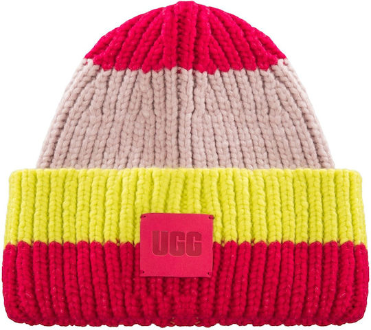 Chunky Rib Beanie Frauen Beanie mit Rippstrick in Fuchsie Farbe