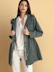 Women's Lifestyle Jacket for Winter with Hood Green