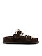 Δερμάτινα Γυναικεία Σανδάλια Flatforms Καφέ