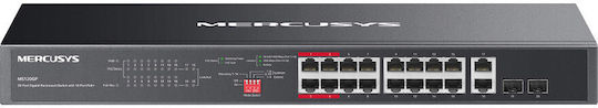 Mercusys MS120GP v1 Unmanaged PoE+ Switch με 16 Θύρες Ethernet και 2 SFP Θύρες