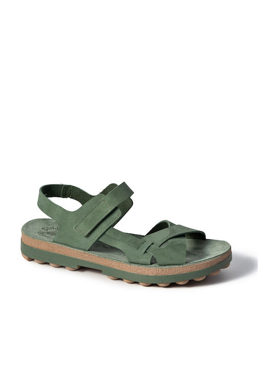 Fantasy Sandals Δερμάτινα Γυναικεία Σανδάλια Mint