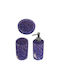 Eurocasa Eurocasa Glass Purple Bathroom Accessory Set