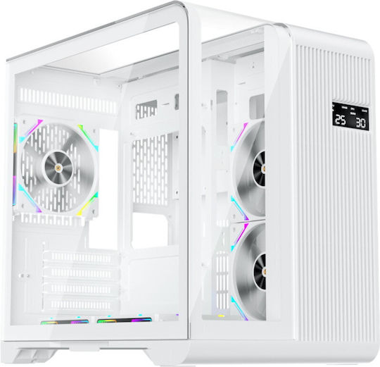 1STPLAYER RT5 Геймърско Micro Tower Компютърна Кутия с Страничен Прозорец Бяла
