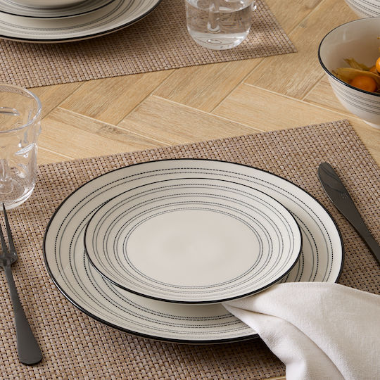 S-d Lunova Plate Desert made of Porcelain White with Diameter 19cm