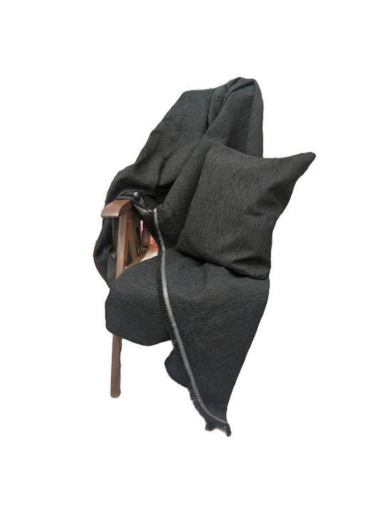Palatex Pebble Ριχτάρι Πολυθρόνας Chenille 170x180εκ. Black