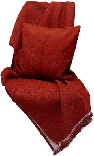 Palatex Μαξιλαροθήκη Pebble Bordeaux 50x50εκ.