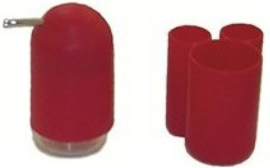 Eurocasa Eurocasa Plastic Red Bathroom Accessory Set