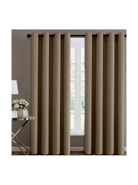 Frans Blackout Curtain with Grommets Black 140x260cm