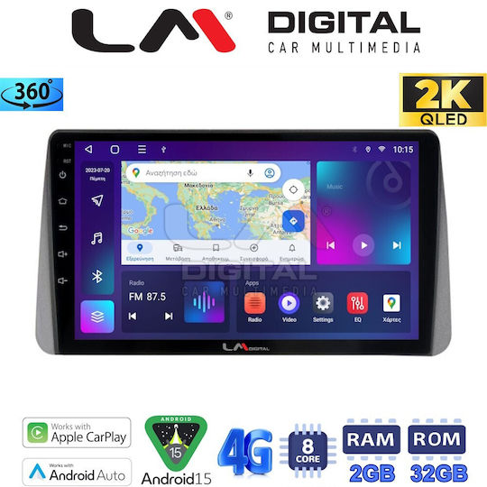 LM Digital Ηχοσύστημα Αυτοκινήτου για Fiat Tipo 2015 > 2019 (Bluetooth/USB/WiFi/GPS/Apple-Carplay/Android-Auto)