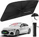 Auto-Sonnenschutz Mit Saugnapf Für Windschutzscheibe Klappbar UV-Schutz Elegante Hülle Universell 125x65 Cm