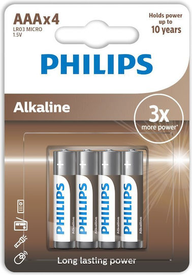 Philips Lr03a4b/grs Αλκαλικές Μπαταρίες AAA 1.5V 4τμχ