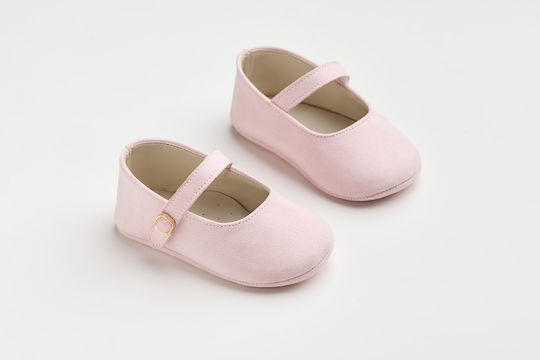 Ever Kid Pink Baptism Leather Soft Sole Pumps