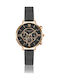 Annie Rosewood Women's Watch Chronograph with Black Metal Bracelet