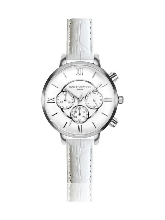 Annie Rosewood Γυναικείο Ρολόι 38mm Χρονογράφος Μπαταρίας με Λευκό Μεταλλικό Μπρασελέ