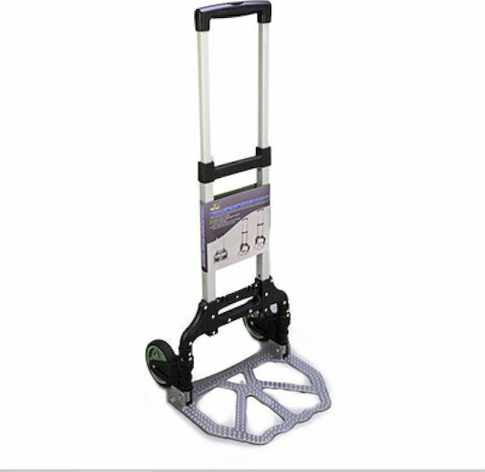 Transport Trolley Foldable for Weight Load up to 70kg Silver