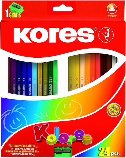 Kores Kolores Dreieckige 24 Mehrfarbige Buntstifte