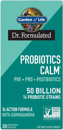 Garden Of Life Dr. Formulated Probiotics Calm† с Пробиотици и Пребиотици 30 вегетариански капсули