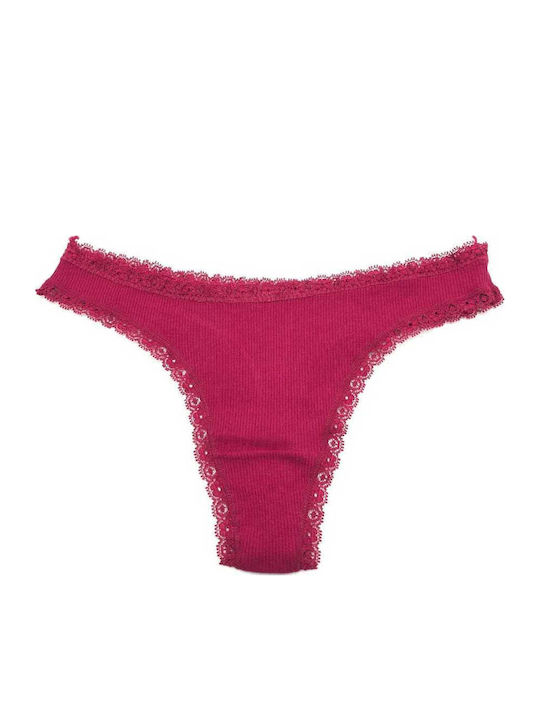 Hand's Foner Βαμβακερό Γυναικείο String με Δαντ...