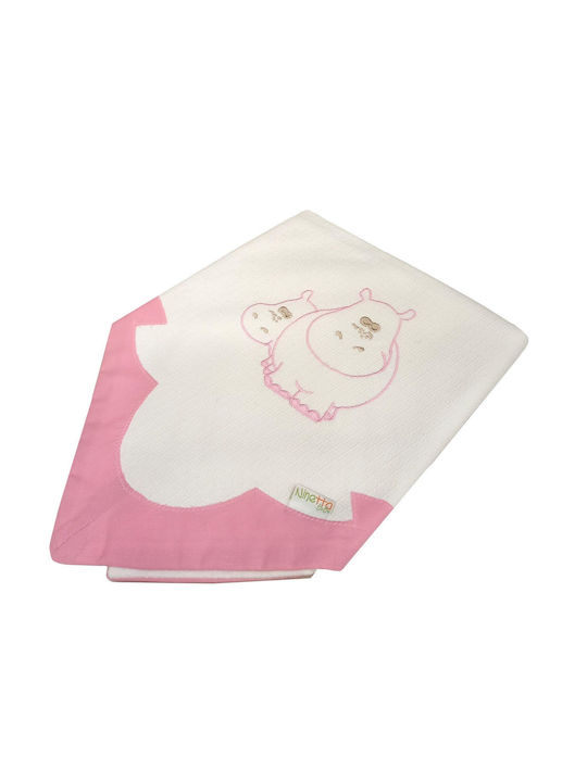 Ninetta Bebe Pique Swaddle Wrap Pink 90x90cm.