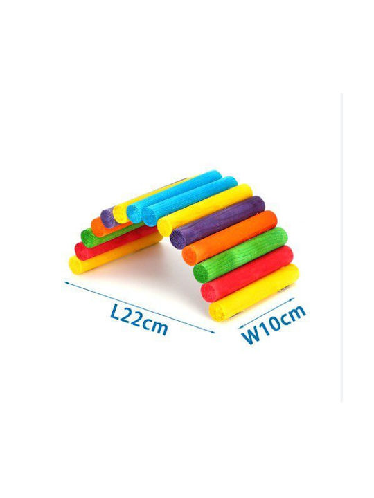 Nobleza Pod Din Lemn Pentru Hamster Budgie Multicolor 22x10cm