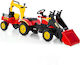 Kids Foot-to-Floor Ride On Tractor with Trailer & Pedal Red