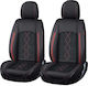 Premium Car Seat Covers 5 Seats Deluxe Perforated Eco Leather Textile Black Dark Red
