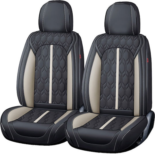 Premium Autositzbezüge 5 Sitze Deluxe Perforiertes Eco-Leder Schwarz Weiß