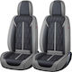 Premium Car Seat Covers 5 Seats Deluxe Perforated Eco Leather Gray Black