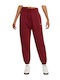 High Waist Sweatpants Fleece Red