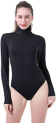 Join Thermal Women's Bodysuit Turtleneck Fleece Inside Polyester Black