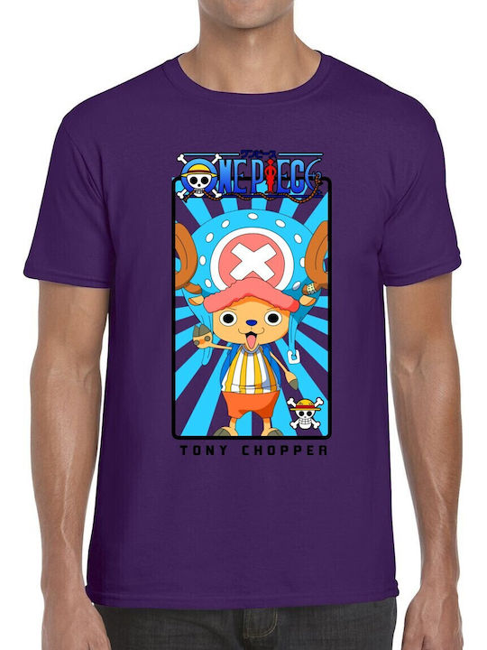 Pop Culture Bedrucktes T-shirt One Piece Chopper Lila
