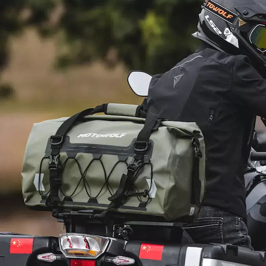 Motowolf Motorcycle Tail Bag Waterproof 66lt Khaki