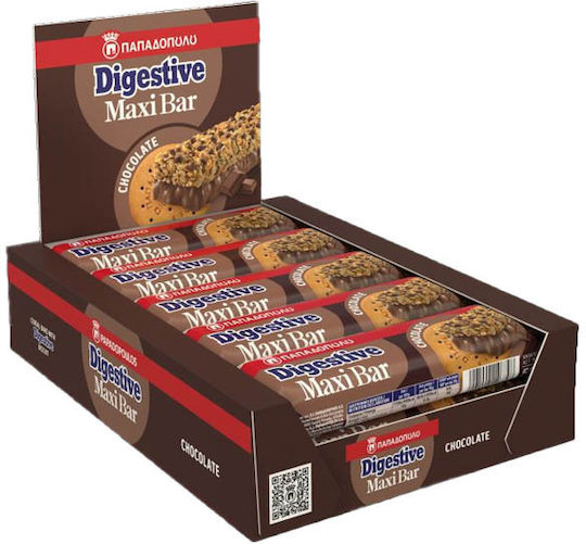 Παπαδοπούλου Digestive Maxi Μπάρα Δημητριακών με Σοκολάτα (10x50gr)