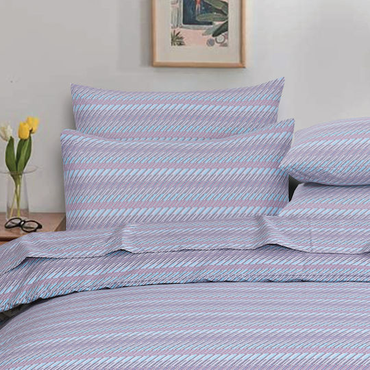 Casa Colori Pillowcase Set with Envelope Cover Striped 50x70cm.