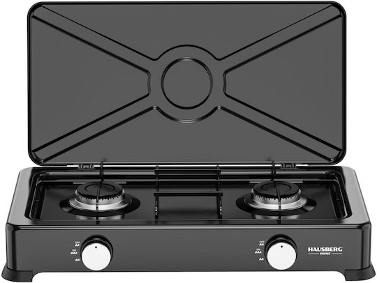 Hausberg Countertop Burner Flüssiggas Double Schwarz